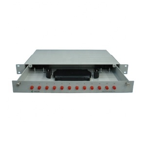 24 Port 1U raf montaj optik dağıtım çerçevesi SC/UPC/SC/APC pigpigile Patch Panel Tristar çekmece tipi ODF FTTH ağ - Product Image 1