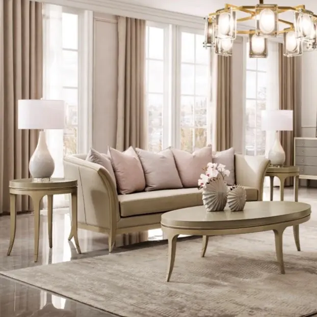 Elegante classico telaio in legno francese retrò fantasia amore sedile antico lusso italia personalizzato soggiorno divano divano set