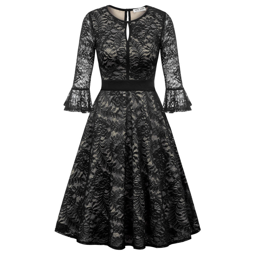 Платье С Кружевными Расклешенными Рукавами Купить