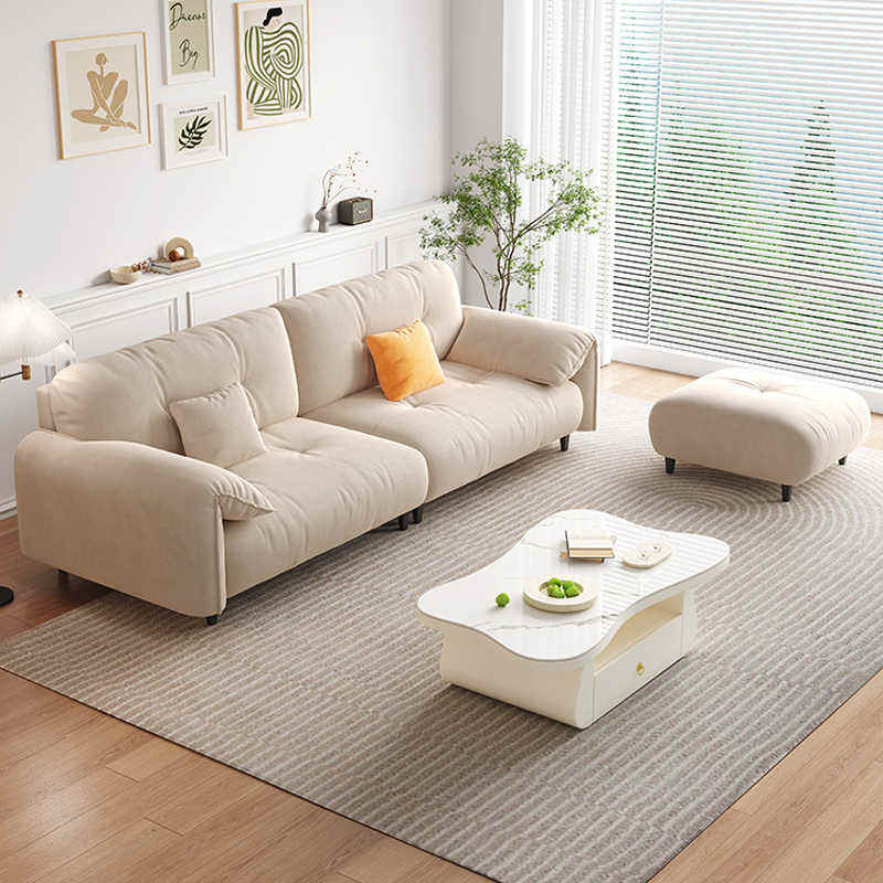 Budget friendly compact sofa and coffee table in small apartment living room