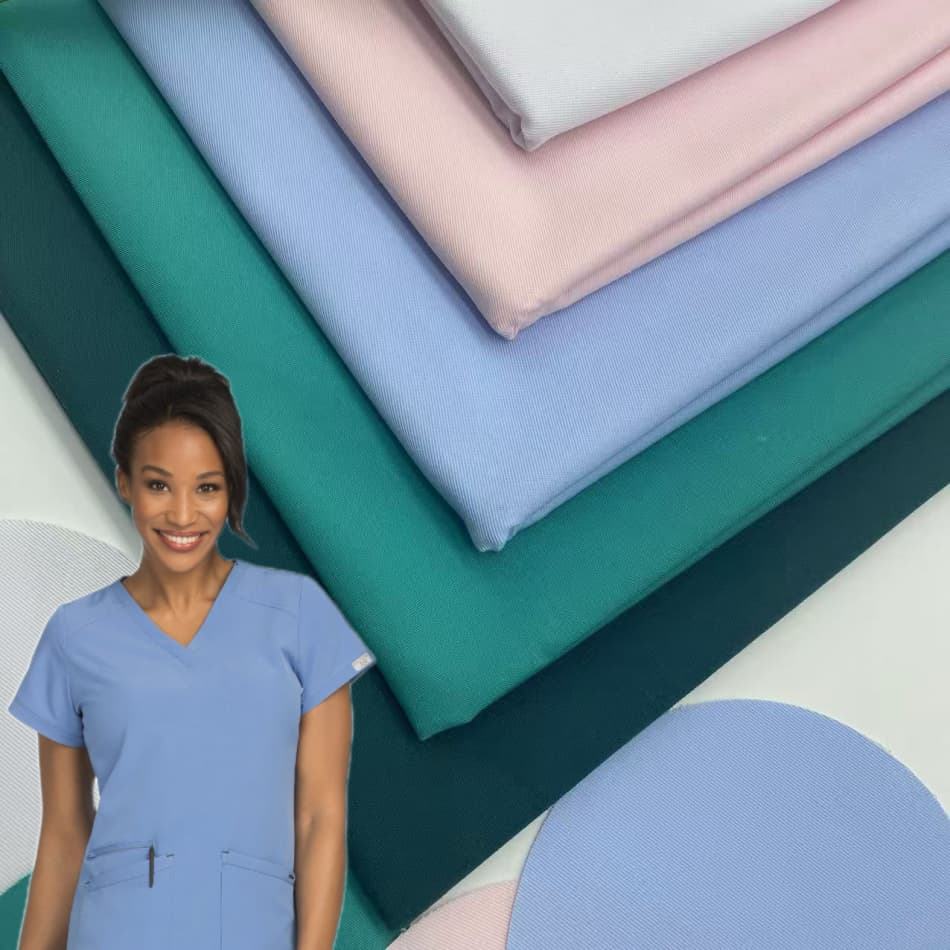 bulk nursing scrubs India fabric swatches — nurse uniform supplier bulk