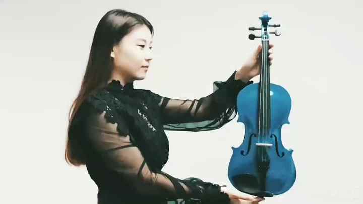 Blue Color Musical Instruments Violin with Case & Bow