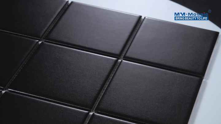 モザイクタイル　ブラック モザイクタイルシート4 × 4セラミックシャワー浴室壁バック