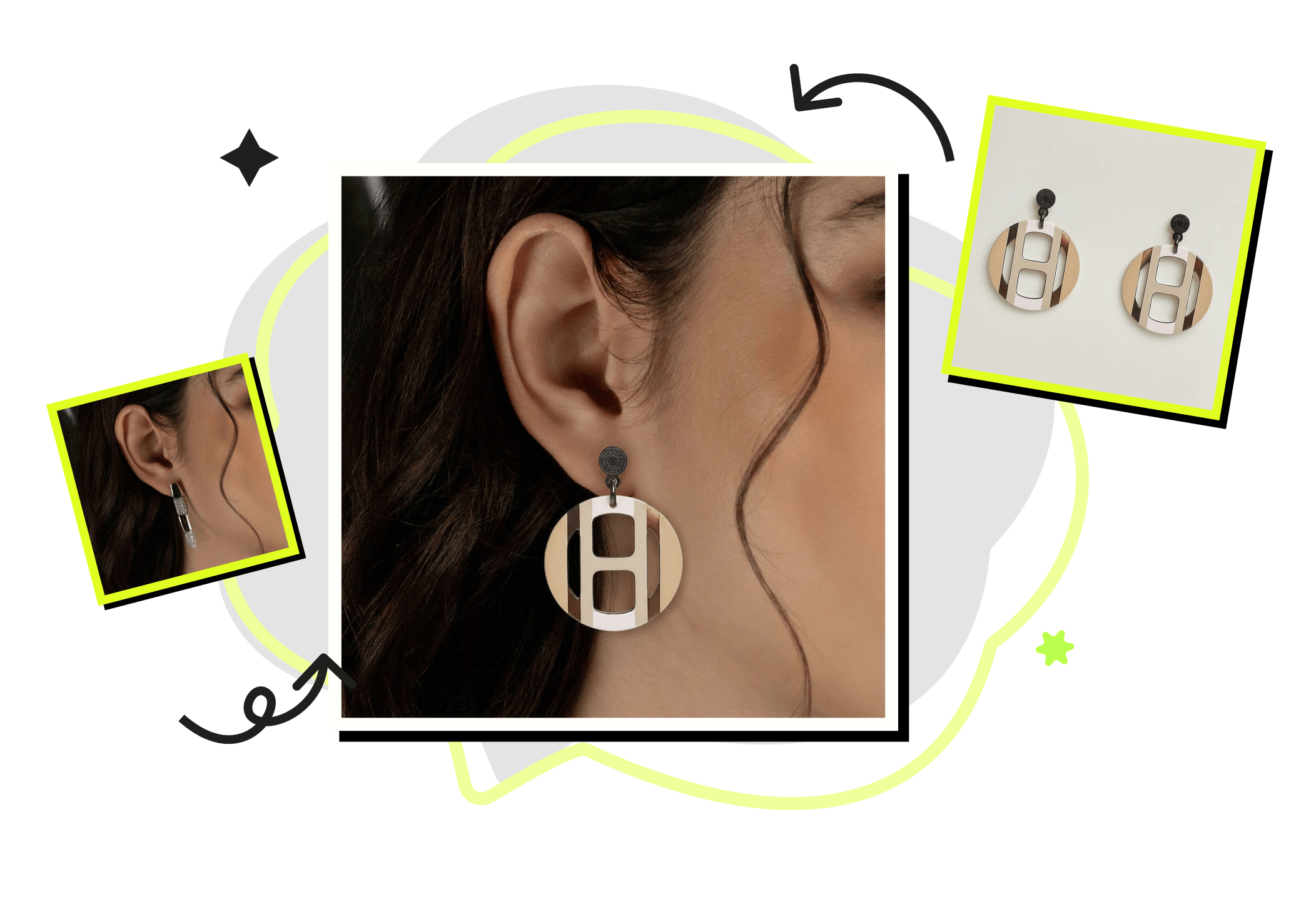 Продемонстрируйте всю вашу коллекцию серег на разнообразных моделях