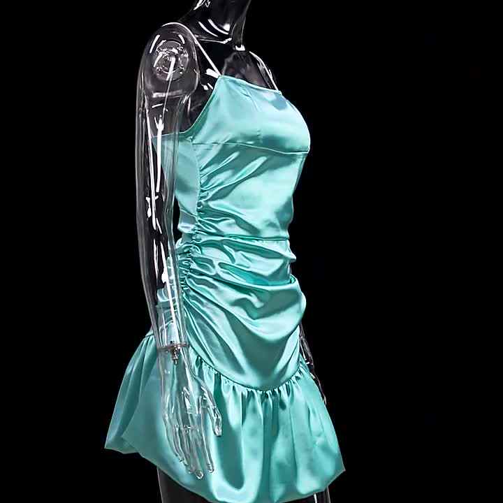 slim fit dress slacks Mint Green Cowl Neck Ruched Slit Sheath Chiffon Bridesmaid Dress