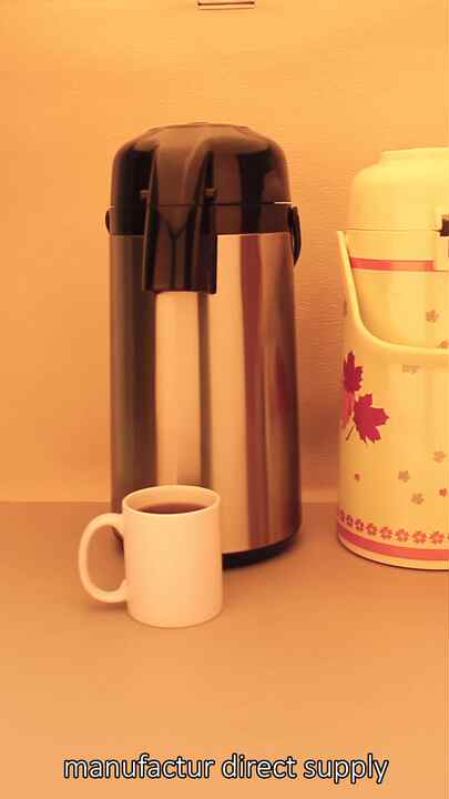 3L Big Capacity pink Glass Refill air Pump Coffee Carafe Flask Hot Cold Tea  Water Airpot Termos Thermos
