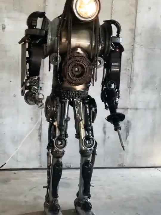 ハンドメイド　ロボット　アイアンロボ 2022カスタムスチームパンクアイアンパンクロボットメタルクラフト