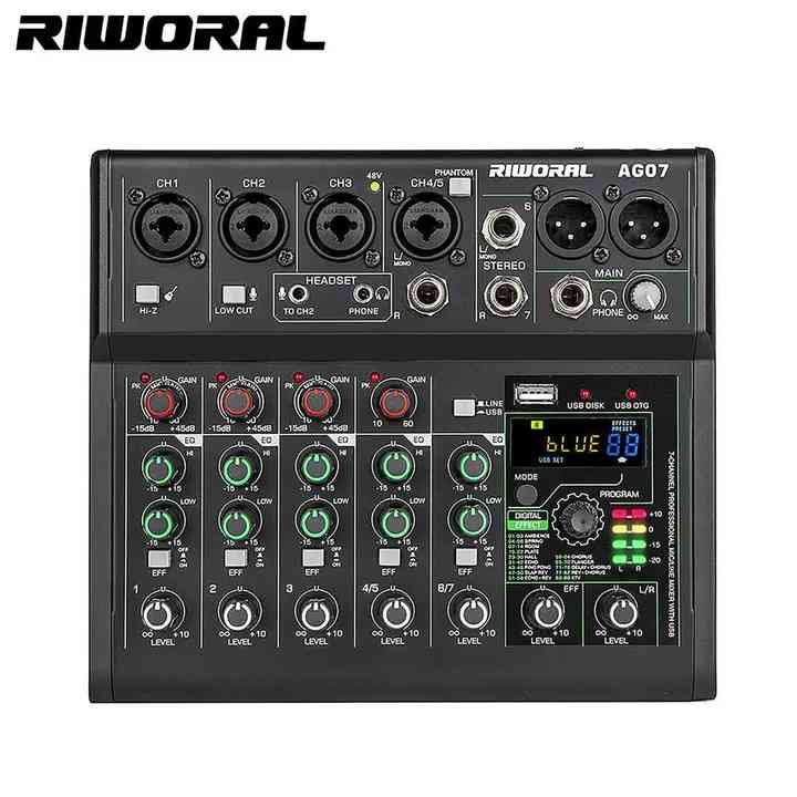 AG07プロフェッショナルミキサーオーディオデジタルミキサー