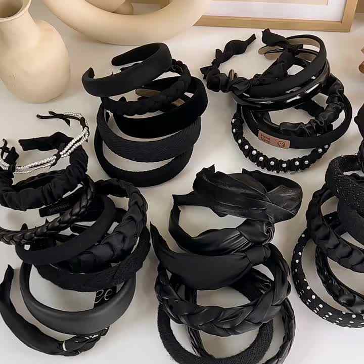 Rinhoo French Elegant Black Hair Band Headband Ladies Hair Band