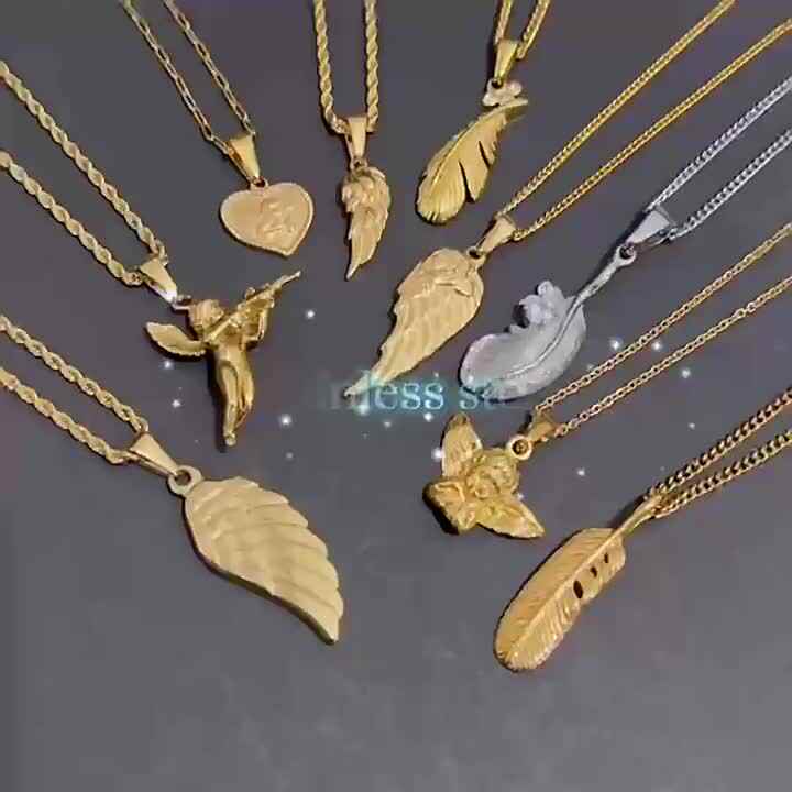 Popular Vintage 18k Gold Jewelry Fancy Stainless Steel Necklaces