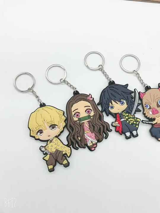 Kimetsu No Yaiba Key Chains Double Sided PVC Figurines