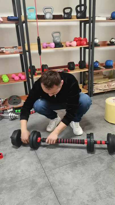 Cement Plastic Adjustable Dumbbell Barbell Set 10kg-40kg