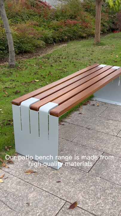 Trendy Metal Stainless Steel Garden Bench Outdoor No Back Support