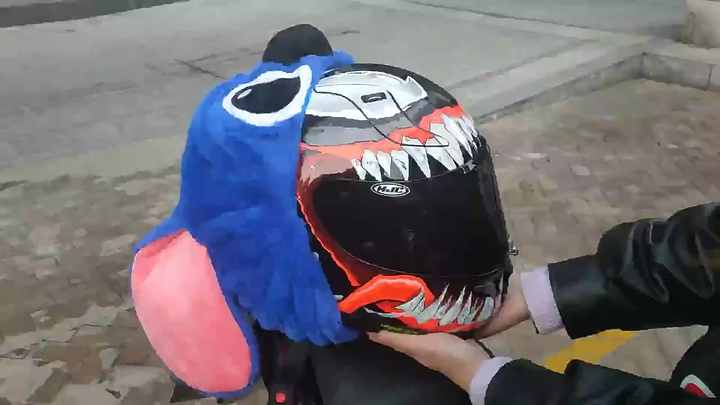 Slke Cute Cartoon Santa Claus Motorcycle Helmet Cover Oem