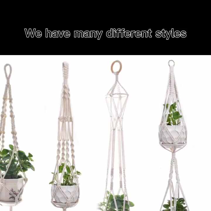 Macetero Colgante De Macramé Hecho A Mano - Cuerda De Algodón, Estilo Boho, Para Plantas De Interior