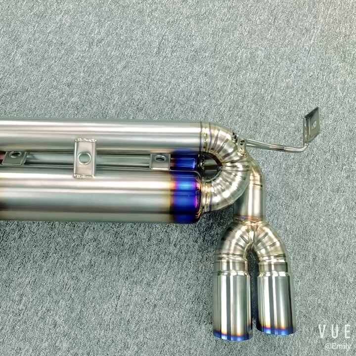 BMW E46 M3 S54用チタン製アクスルバックエキゾースト、リアマフラー