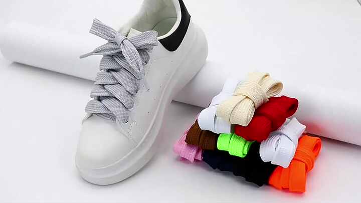 Olian 18mm Extra Wide Double Layer Laces Sneaker 10 Designs Solid