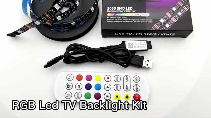 Dc5v Non-waterproof Usb Rgb 5050 Led Strip Tv Backlight Kit 17 Keys - Foto 10