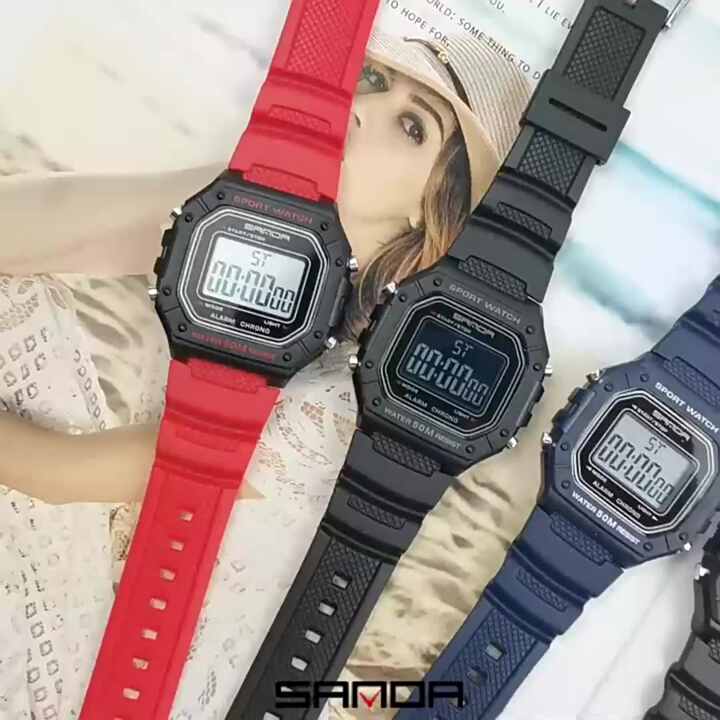 Sanda nuevo reloj electrónico natación impermeable hombres y
