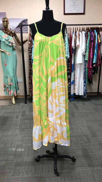 Elegant Loose Long Maxi Dresses Low Price Prom Party Halter V Neck  Sleeveless Women Dress Polynesian Dress