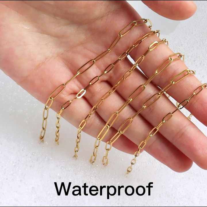 18K Vergoldete Büroklammerkette 5m Rolle - Oval Gliederkette Für Schmuckherstellung