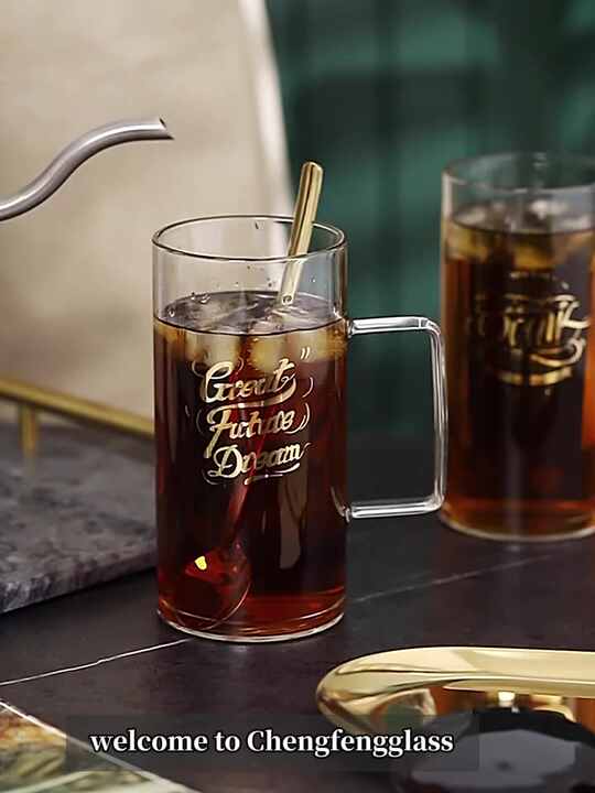 700ml Big High Borosilicate Coffee Glass Mug ,larger Capacity Juice ,milk  ,coffee Mug with Custom Decal