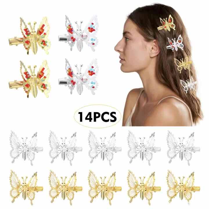 Colorful Alloy Butterfly Hair Clips for Korean Hair Fashion