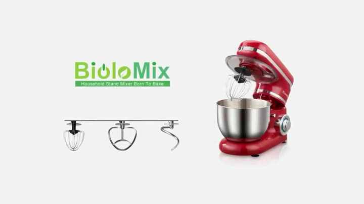 BioloMix スタンドミキサー BM1KW/BM1678 レッド 6L/5L Stand Food