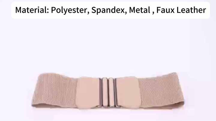 Women Elastic Belt PU Leather Alloy Buckle Stretched Waist Belt Fashion  Female Belt for Lady Wide Cummerbund