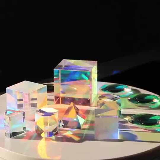 Prisme de séparation de faisceau de verre optique, cube semi-ZE et semi- transparent, rapport de fente 5: 5, 25x25x25mm  1420