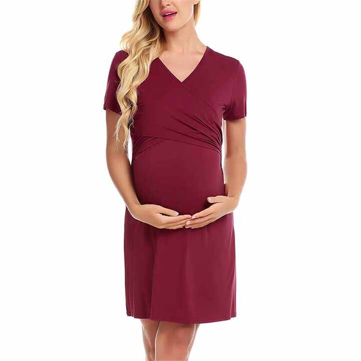Wholesale Nursing Dress/Maternity Nightgown Women Delivery/Labor  Breastfeeding Sleep Evening Dresses
