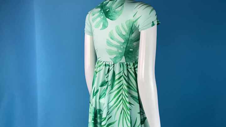 white christmas dresses Tropical Palm Leaf Midi Dress main image 1