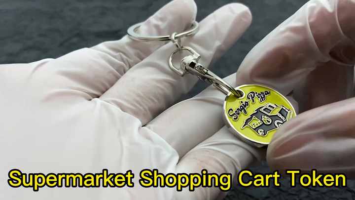 Free Design Supermarket Token Trolley Coin Holder Keychain Custom 3d Soft  Enamel Metal Keyring Shopping Cart Coin Keychain