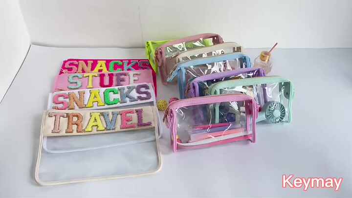 Durable Clear PVC Zipper Pouch Bag for Travel Toiletries OEM