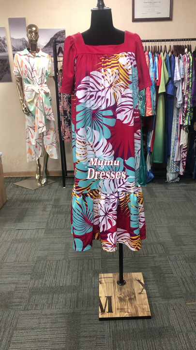 Print on Demand Fishtail Cocktail Dresses Custom Polynesian Tribal Pattern  Dress Women Casual Maxi Mumu Dress