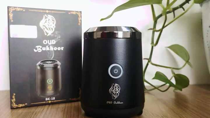 Al salama Bruciatore di Incenso Elettrico, Portatile, Ricaricabile USB, Bruciatore di Incenso Elettrico per Auto, Bruciatore di Incenso Arabo, per uso Domestico (Nero