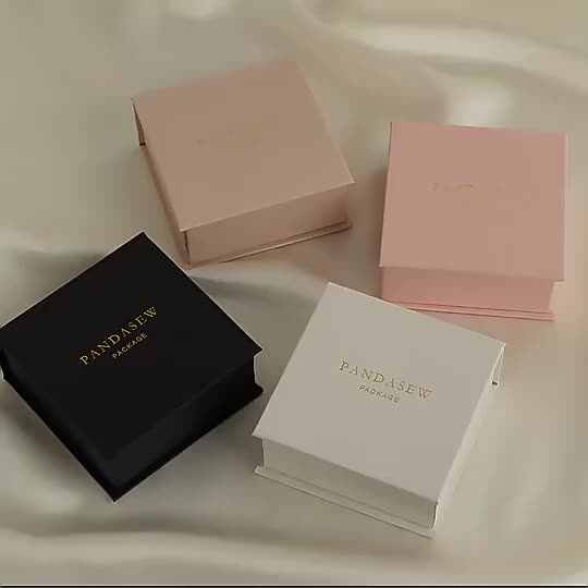 Custom Logo Jewelry Storage Box Packaging Flip Li Necklace Earring