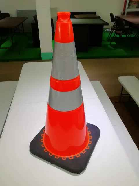 Orange Traffic Cones 18 Inch Pack, Collapsible Orange Safety Cones, Per - 3