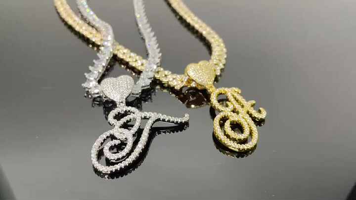 Collana lettera S in argento sterling placcato oro per donne