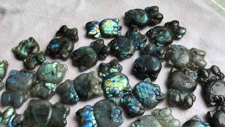 Golden/silver Sheen Obsidian Hello Kitty Crystal Image For Gifts - Oem