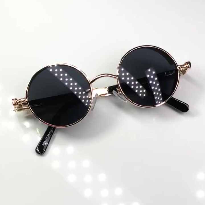 Occhiali Da Sole Rotondi Vintage Anni 60 Stile Retro Steampunk - STARS Eyewear UV400 Unisex