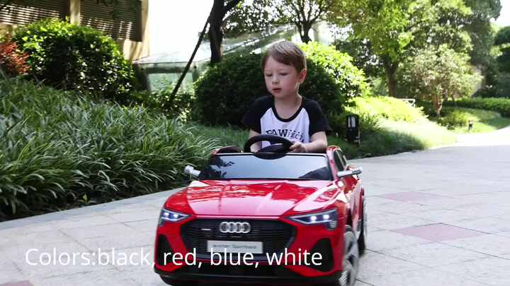 Coche Eléctrico Infantil Audi RS E-tron Con Licencia Oficial Y Mando 2.4 GHz – 12V, Dos Motores, Luces LED Y MP3 (Rojo)