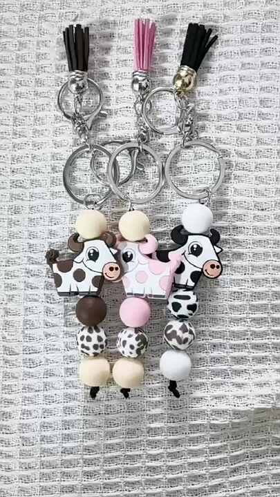 WEWAYSMILE Lot De 121 Perles En Silicone Motif Vache De 12 Mm Et 15 Mm