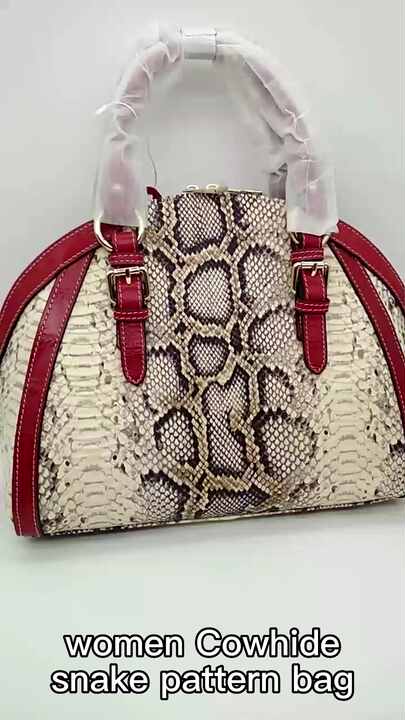 New Design Snake Pattern Shoulder Bag Luxury Genuine Leather Cross Body Bag  High Quality Handbags for Women