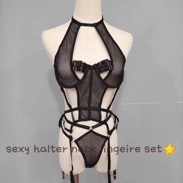Sexy Lady Red Mature Luxe Bodysuit Diamond Sexy Lingerie Bondage Gatered  Exotic Dancewear