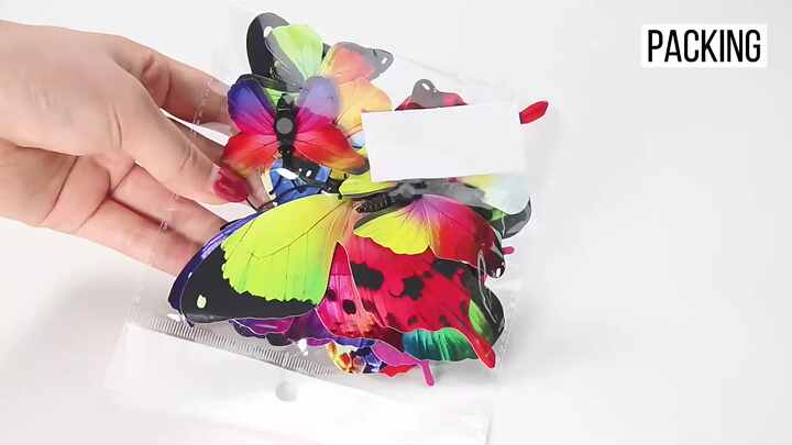 Wallplus Adesivi Da Parete 3D Farfalle Fosforescenti – 12 Pezzi PVC, Multicolore, Effetto Specchio