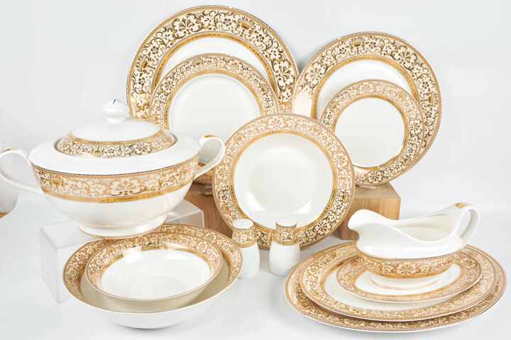 Juego De Vajilla Completo Fine Bone China Luxurious Manufacturers Ceramic  Plate Germany Dinner Porcelain Dishes Dinnerware Set - Main Image