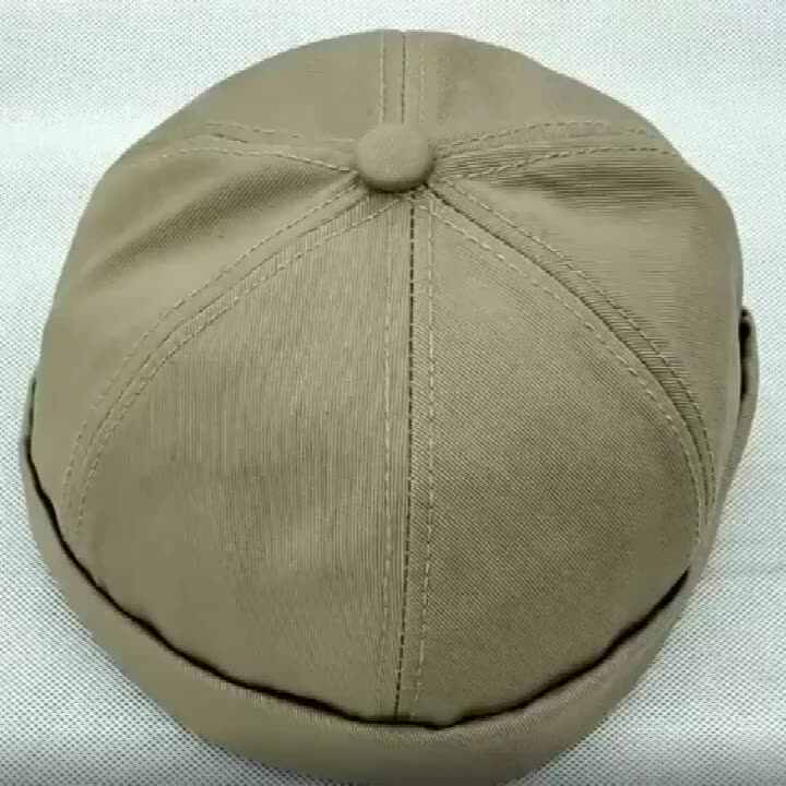 Wholesale Stylish Casual Cotton Brimless Skull Cap Rolled Cuff