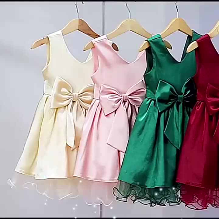MQATZ Hot Sale Red Kids Christmas Clothes Cute Party Frock Designs