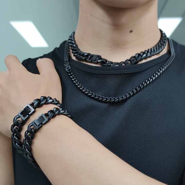 Matte black cuban link chain best sale